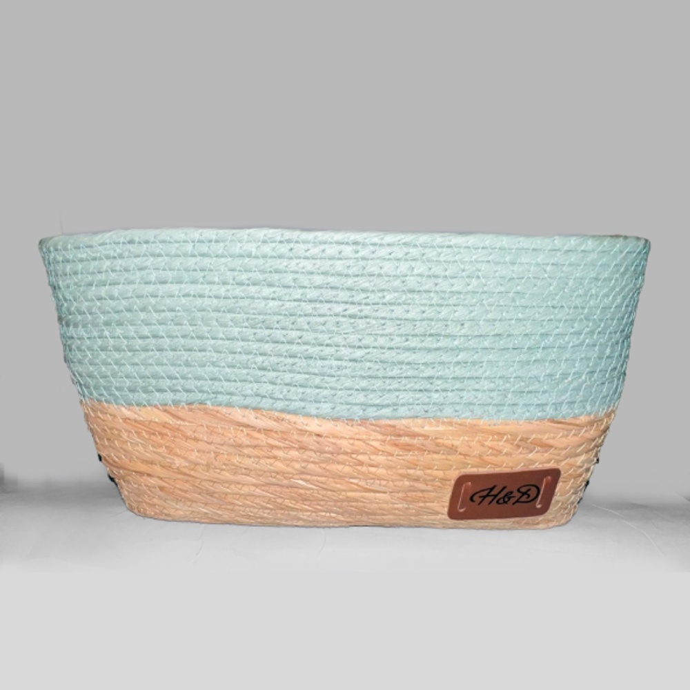 Pale Green and Beige Basket